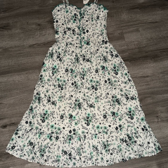 Linen blend sleeveless drop waist midi dress - Picture 10 of 15